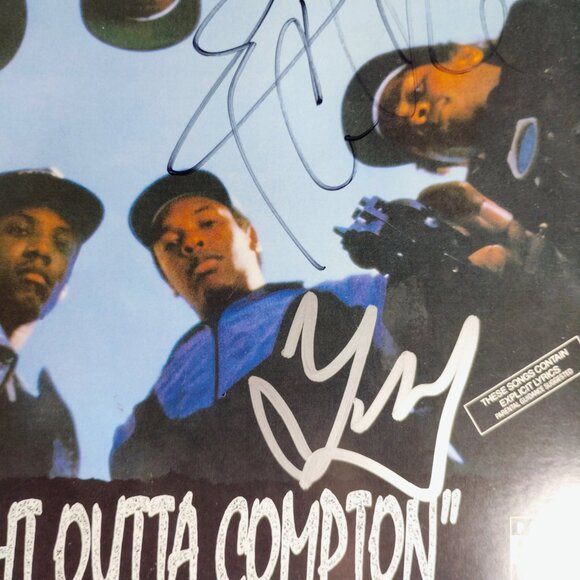 Ice Cube & DJ Yella Signed NWA Straight Outta Compton Vinyl Record Album Beckett - Picture 6 of 12